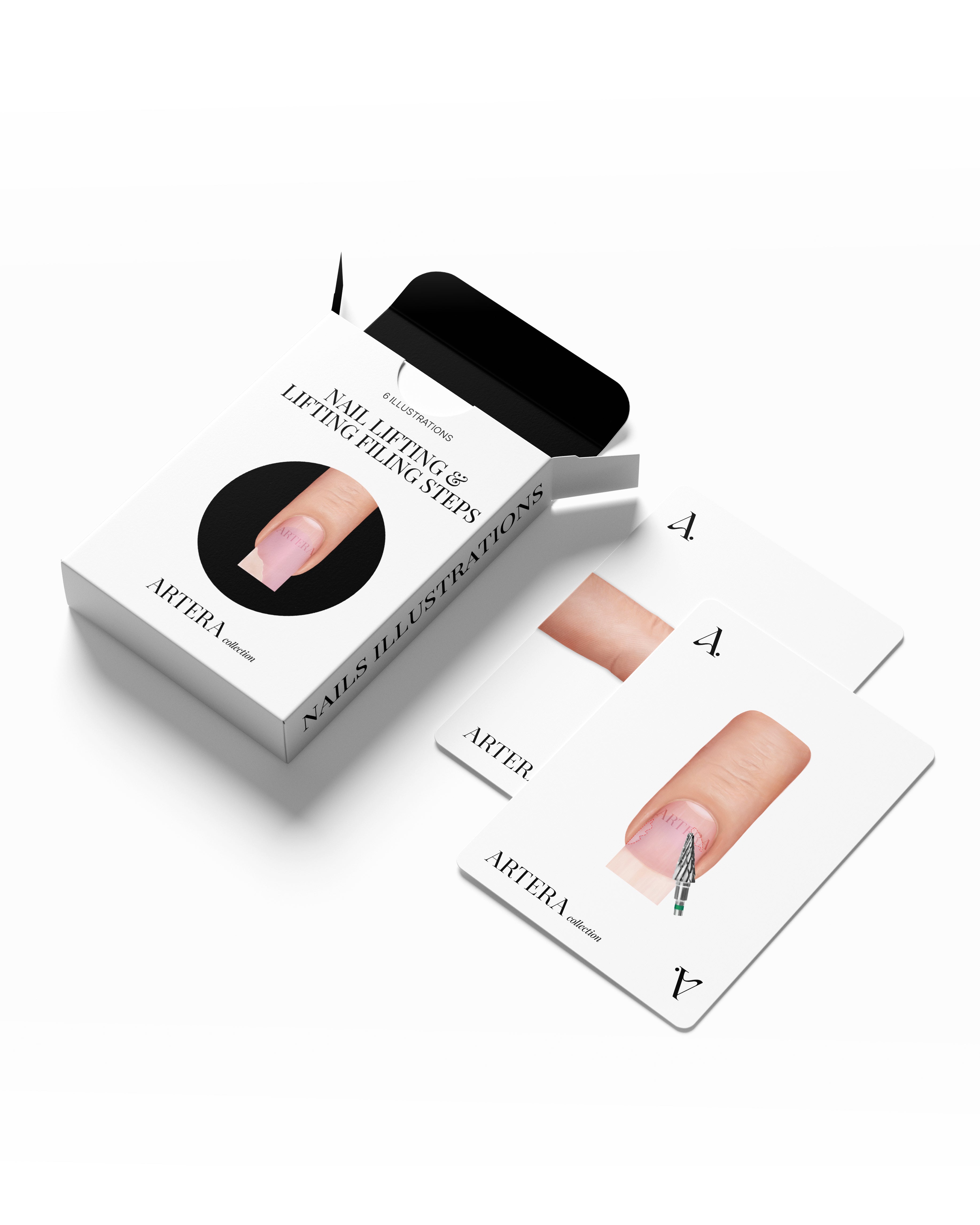 Nail Lifting & Filing steps of Lifting - Set of 6 illustrations