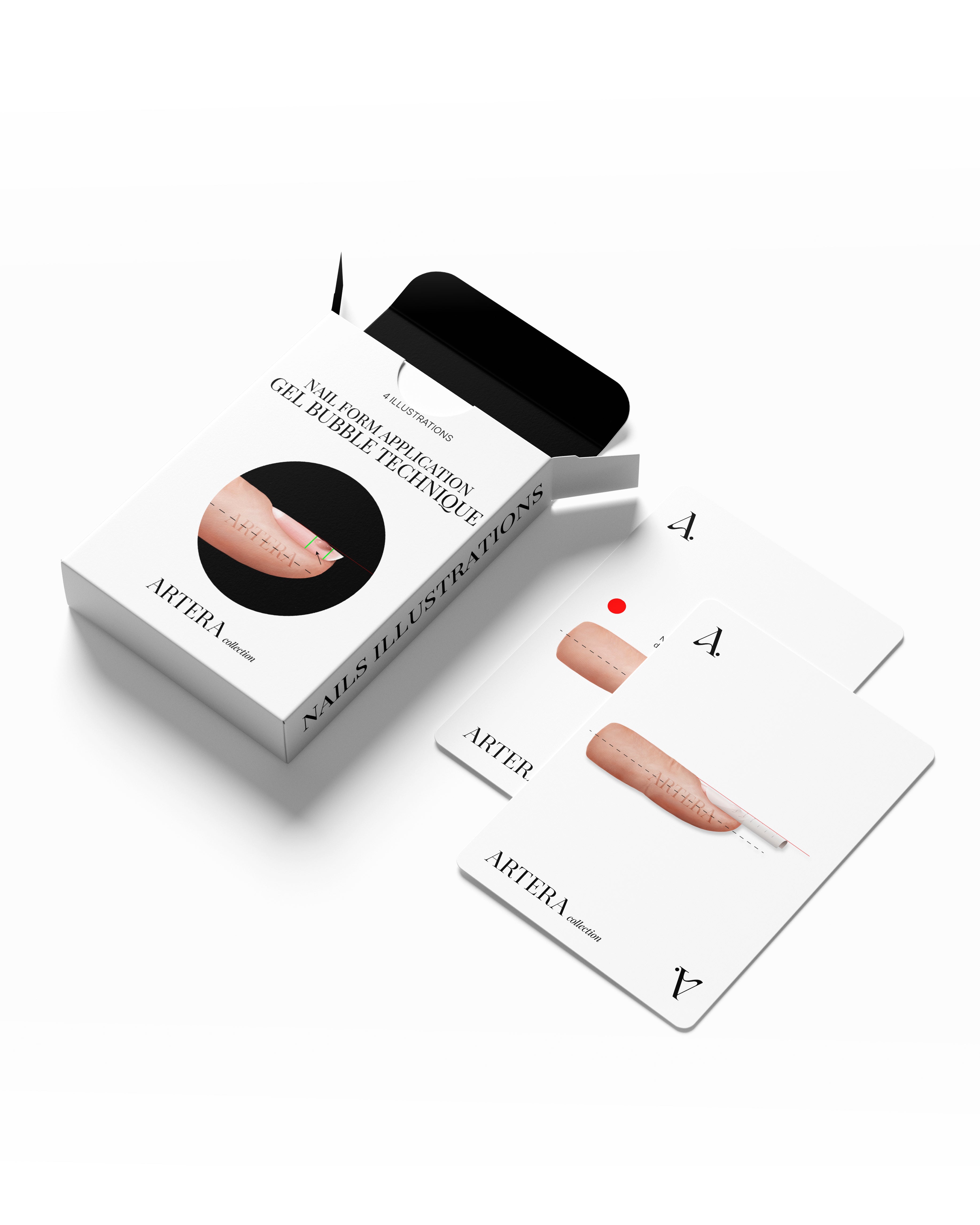 Tehnica de aplicare a tipsului cu bulă de gel - Set 4 ilustrații