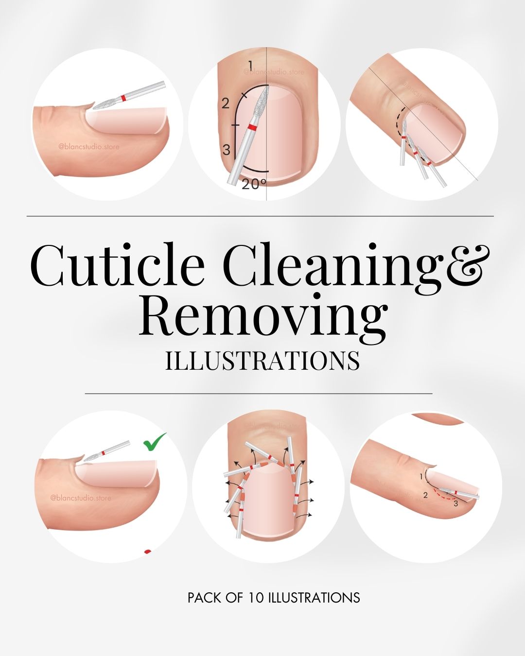 Cuticle Cleaning & Removing - 10 Advanced Illustrations