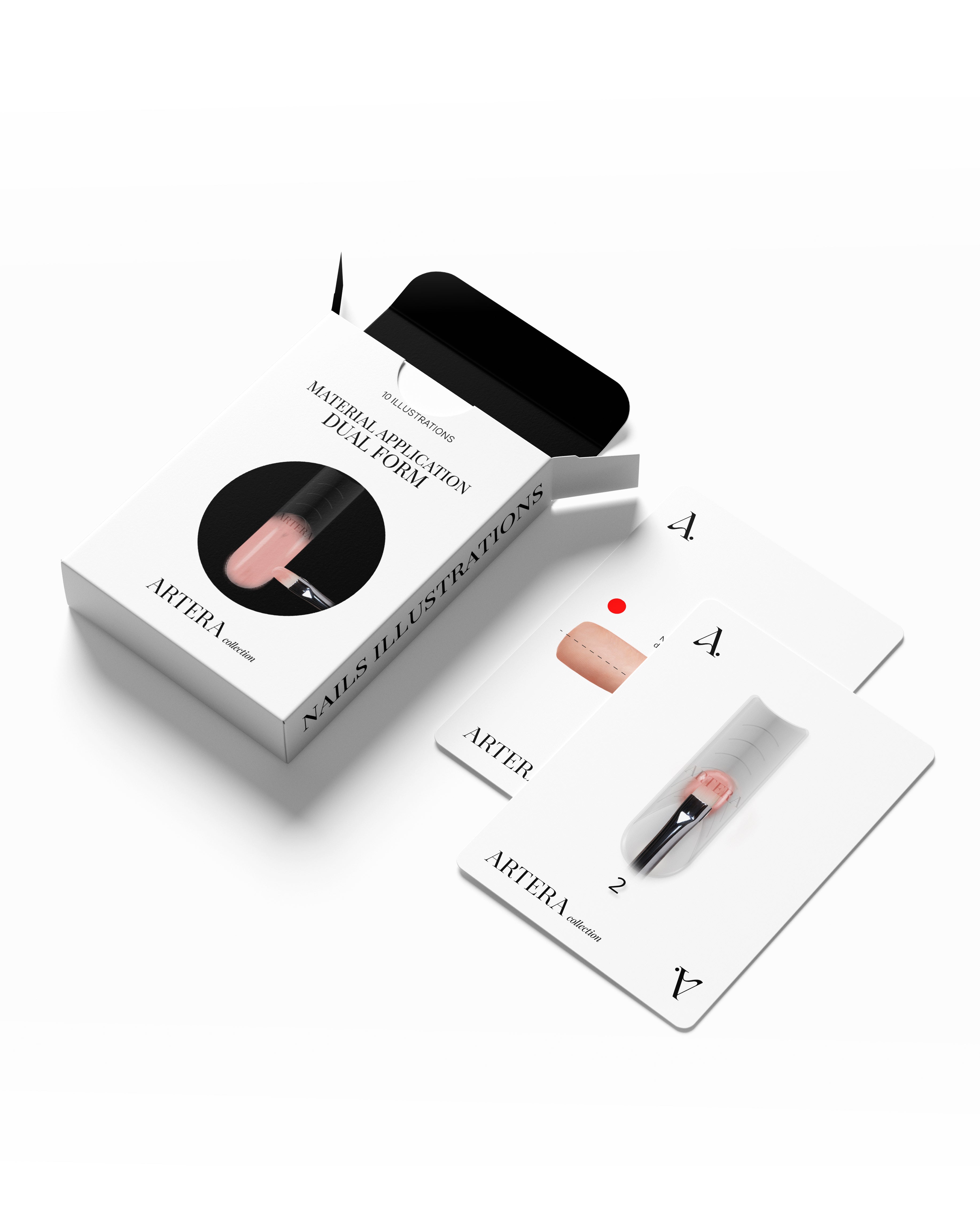 Placing material in tips - Set of 10 illustrations