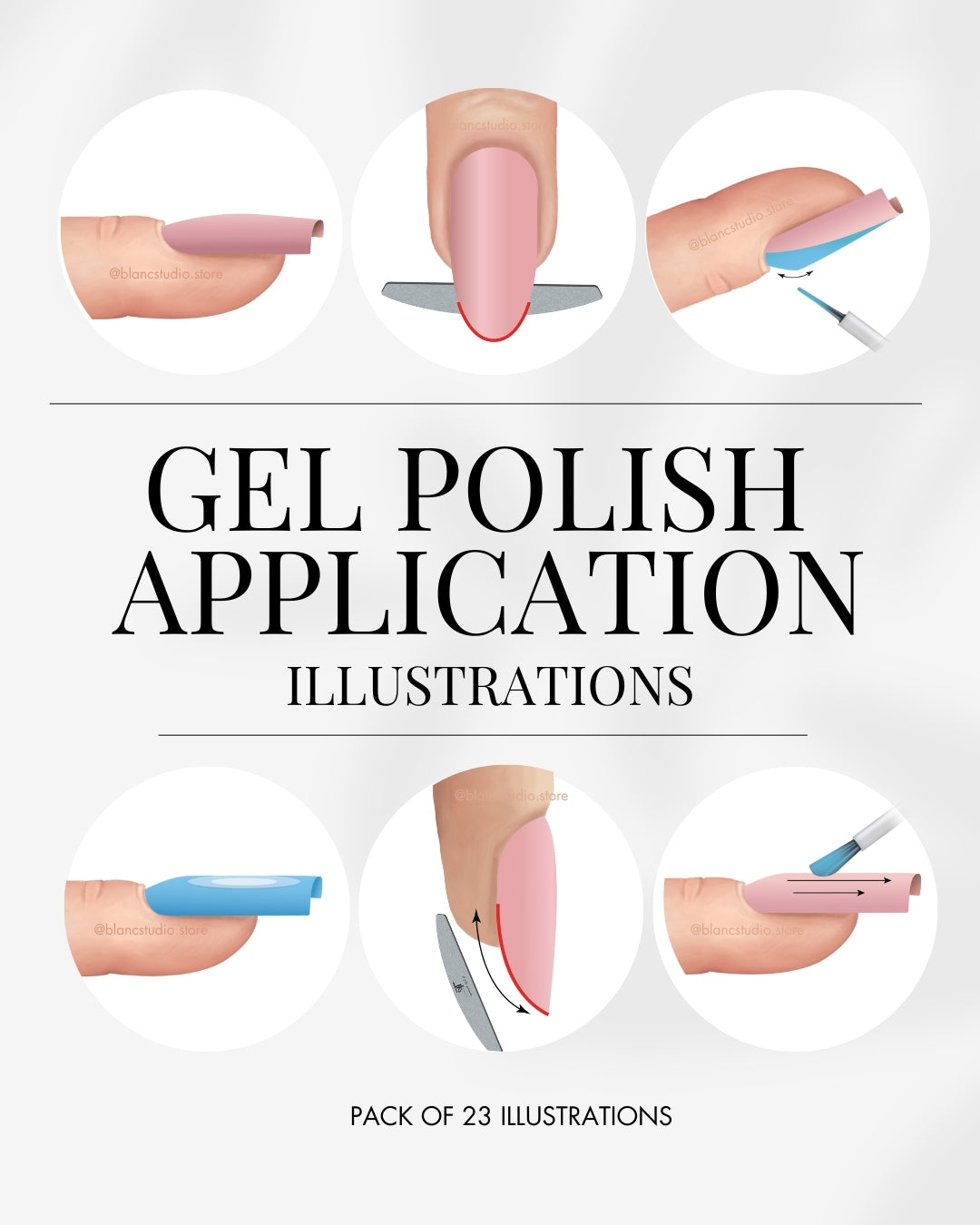 Gel Polish Application - 23 Advanced Illustrations