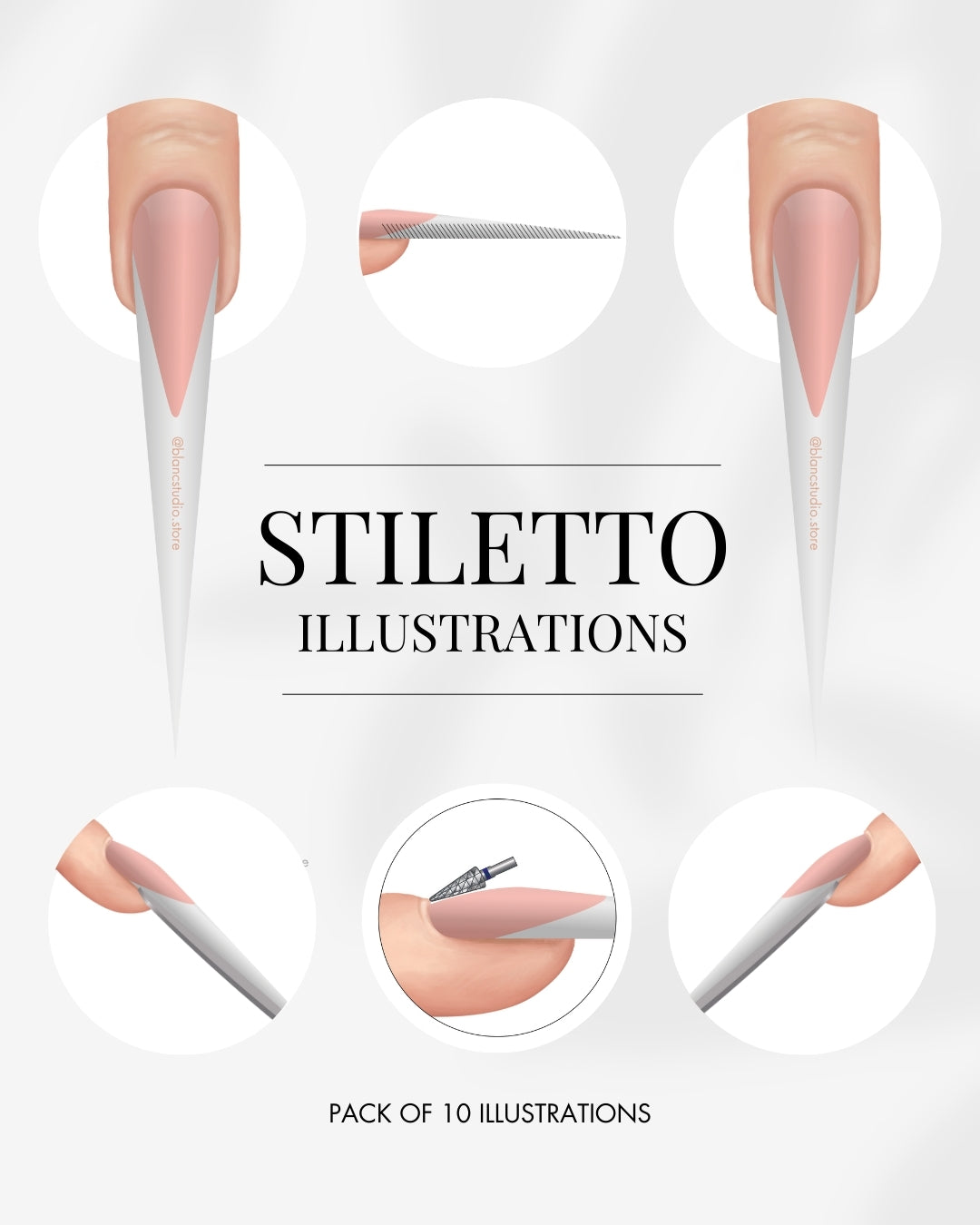 Stiletto Shape - 10 Advanced Illustrations