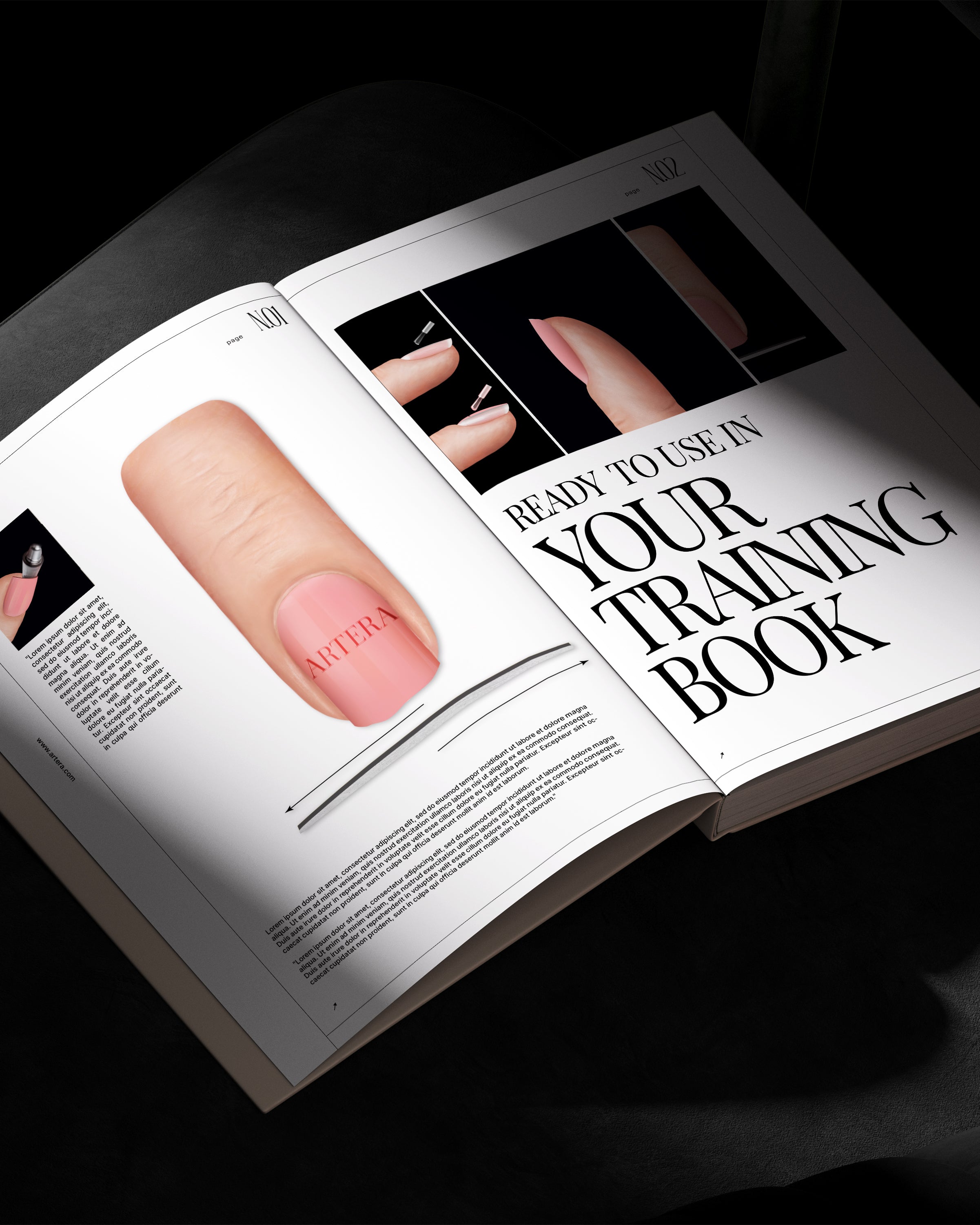 Protecție pe unghia naturală / Tehnica de scurtare la final - Complete technique 14 ilustrații