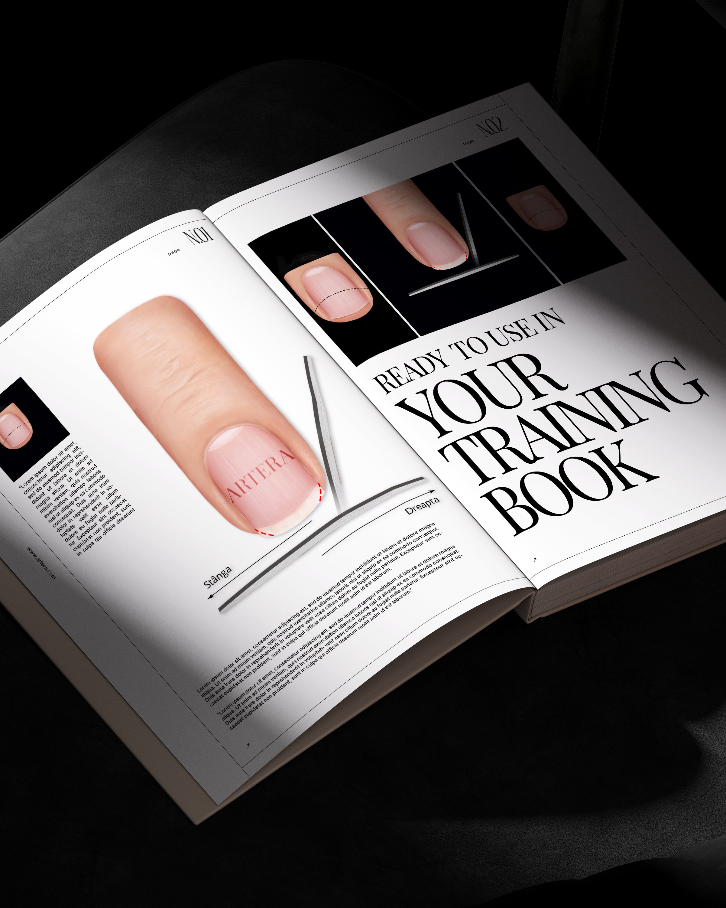 Nail preparation (dual form & nail template) - Set of 4 illustrations