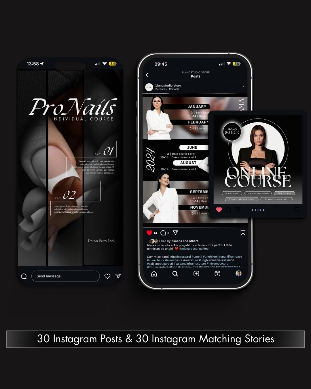 Nail Trainer Instagram Post & Stories - Minimalist Edition