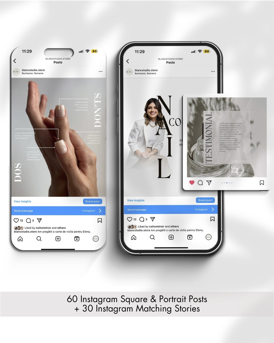 Nail Tech Instagram Posts & Stories - Light Edition