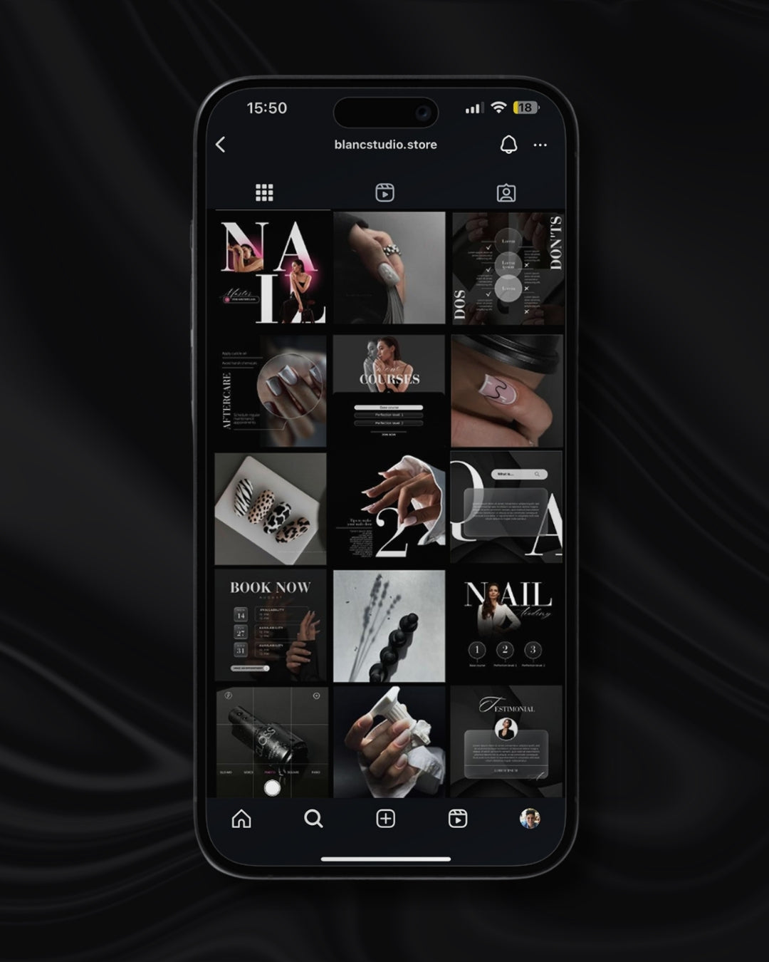 Nail Tech Instagram Posts & Stories - Dark Edition