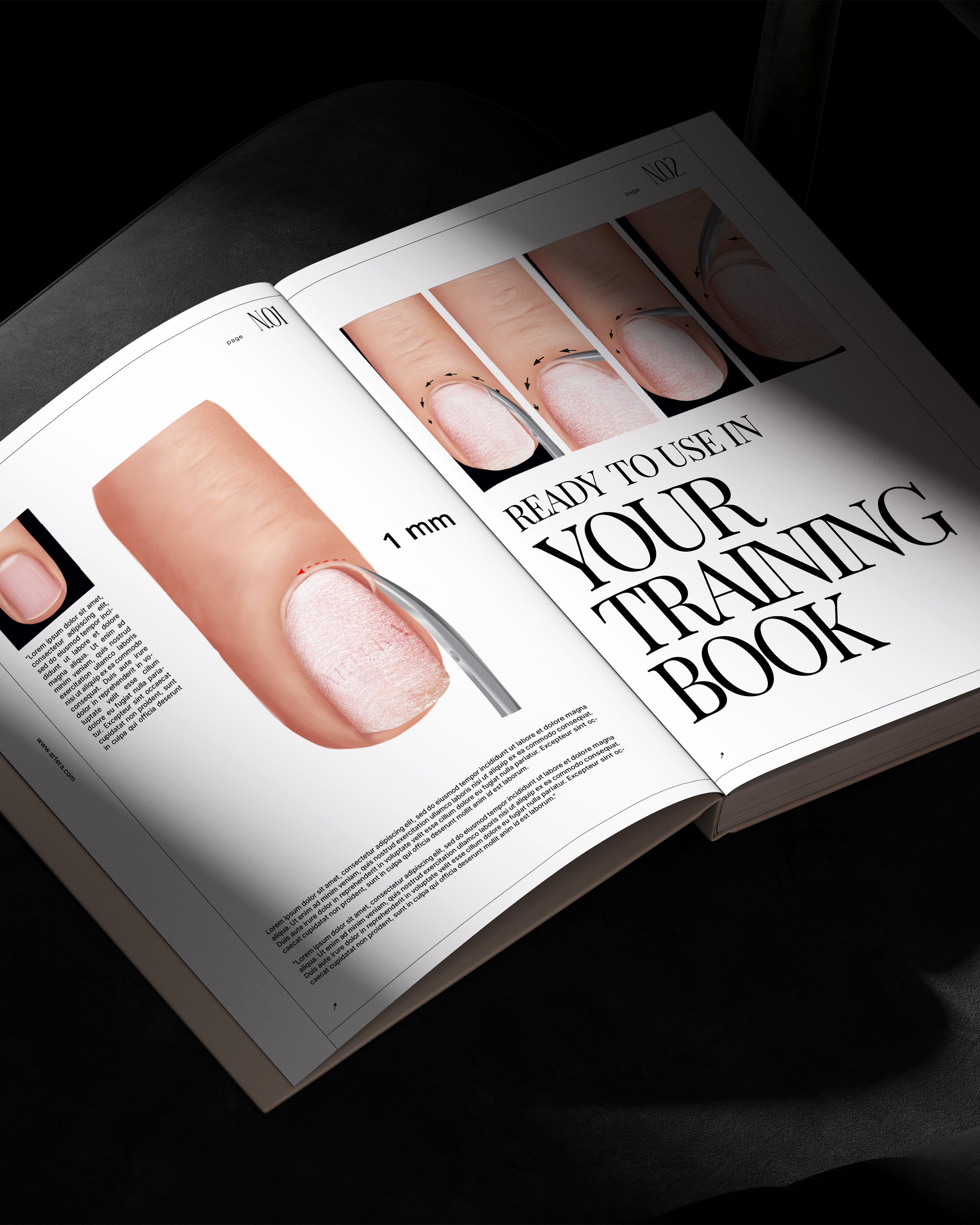 Tăierea cuticulei cu forfecuța - Set 4 ilustrații