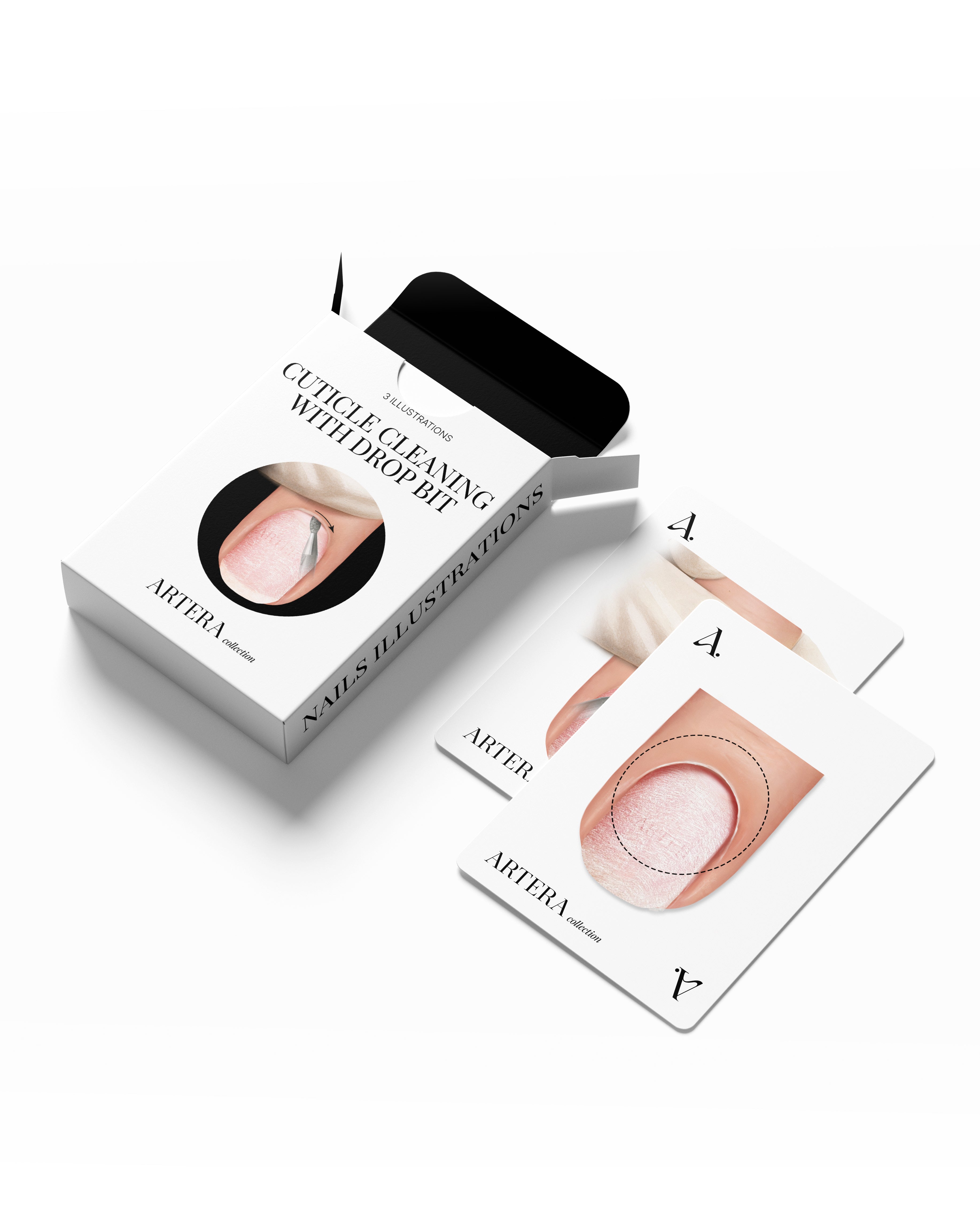 Cuticle Cleaning with the Drop - Set of 3 Illustrations